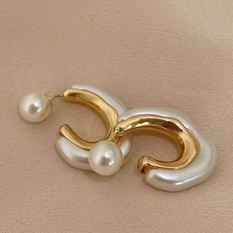 Chan Pearl Accent Hoop Earrings