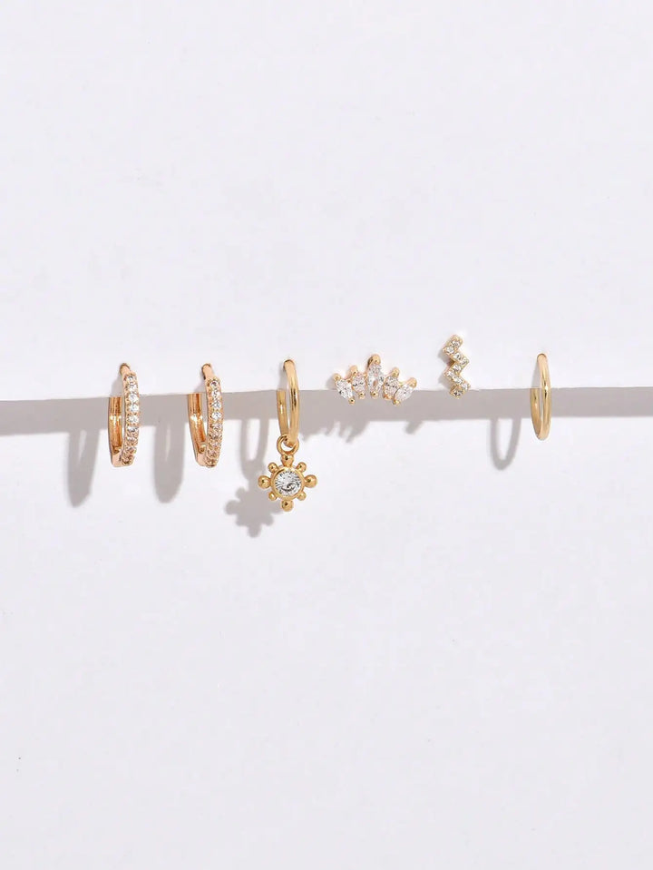 Pablo Mixed Charm Hoop Earring Set
