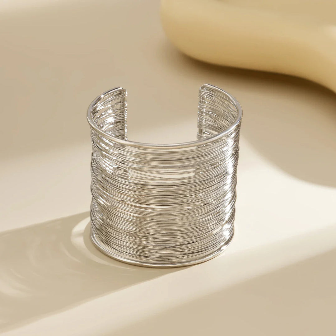 Lozano Wide Textured Cuff Bracelet