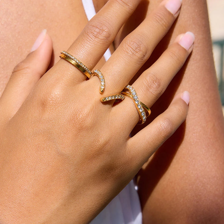 Virel X Shape Gold Ring