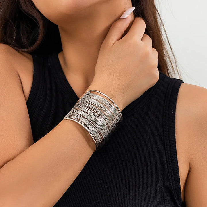 Lozano Wide Textured Cuff Bracelet