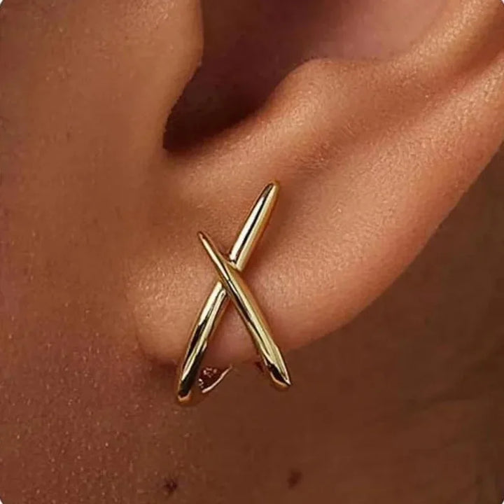 Park Cross Heart Stud Earrings