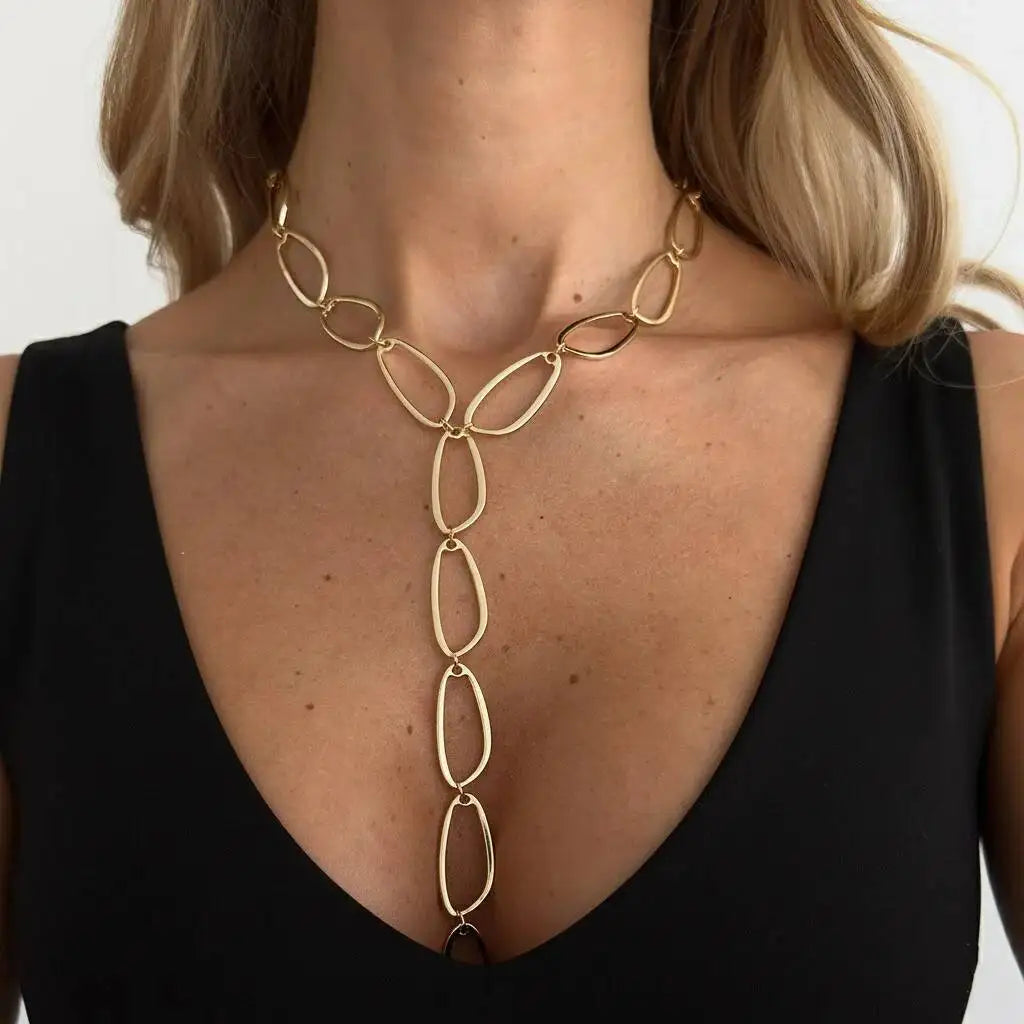 Valora Geometric Y-Link Necklace