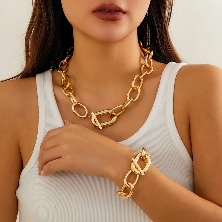Arden Chunky Toggle Chain Necklace Set