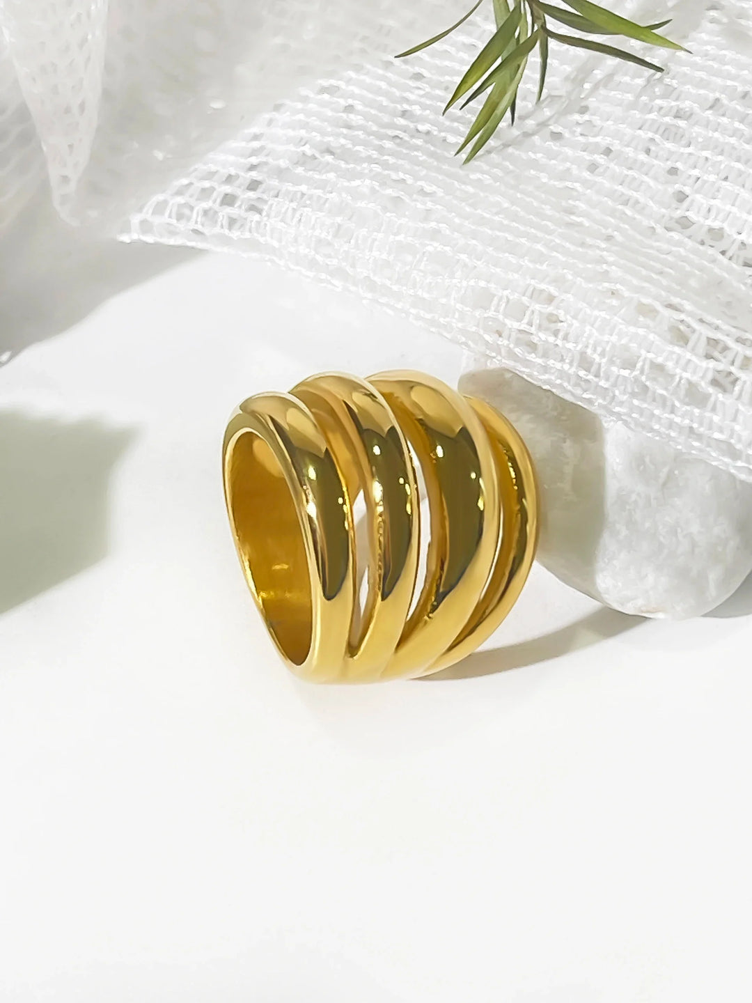 Gill Layered Band Statement Ring