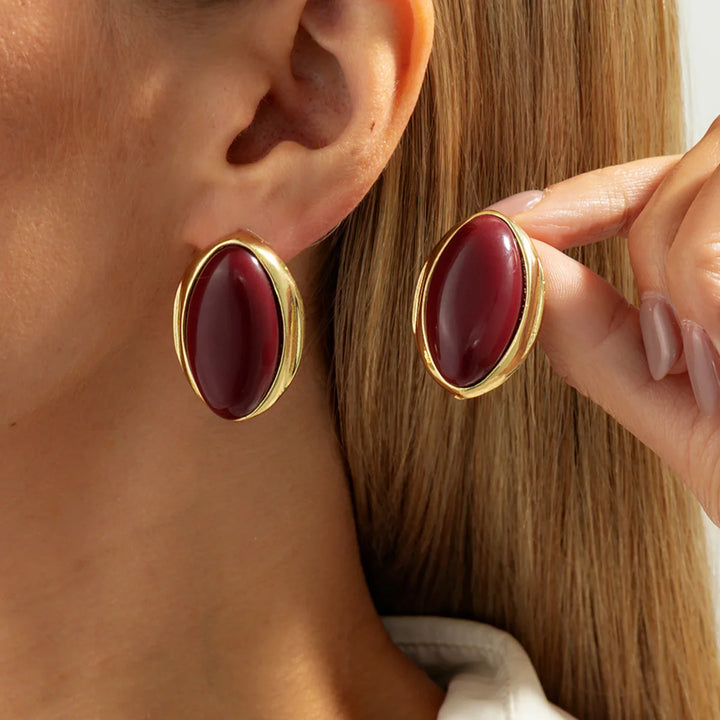 Velora Oval Stud Earrings