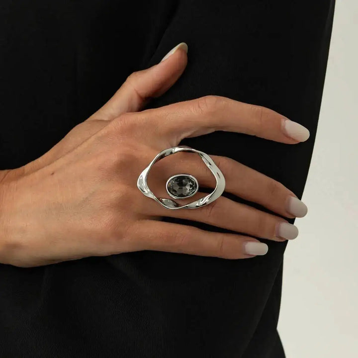Orvella Statement Crystal Ring