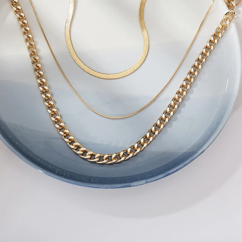 Asiya Triple Layer Chain Necklace