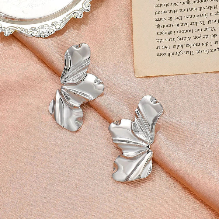Avila Sculpted Floral Stud Earrings