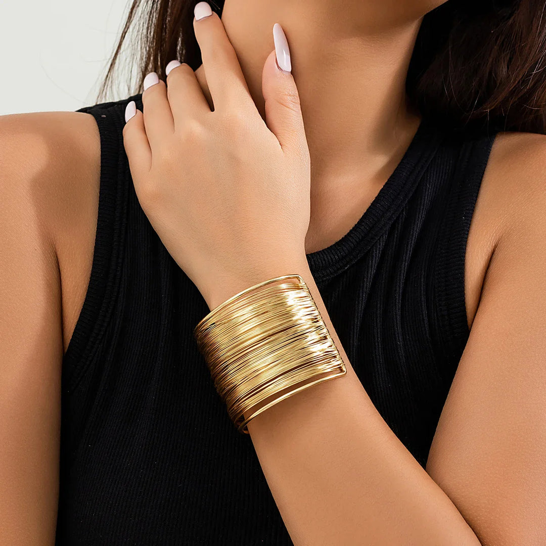 Lozano Wide Textured Cuff Bracelet