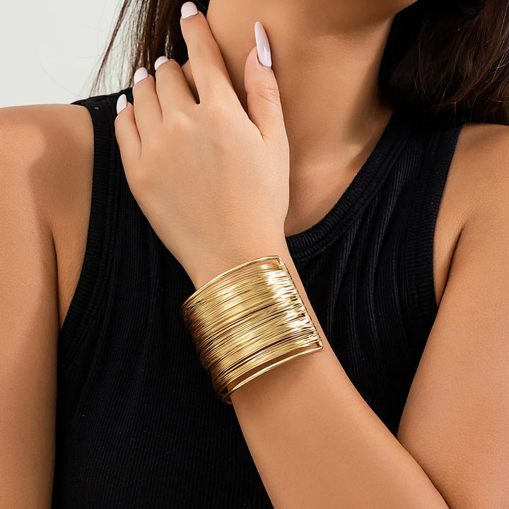 Lozano Wide Textured Cuff Bracelet