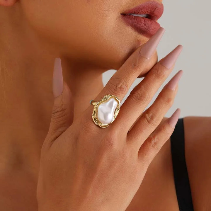 Aria Open Adjustable Pearl Ring
