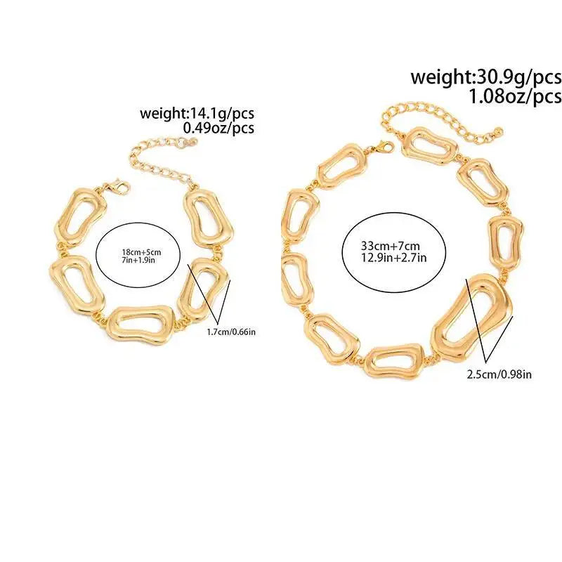 Dillan Geometric Choker and Bracelet Set