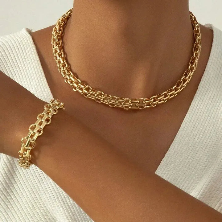 Cassia Double Link Chain Jewelry Set