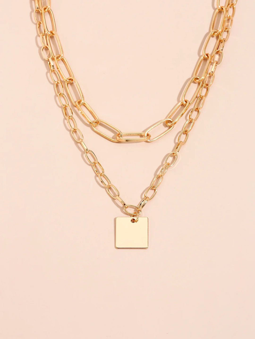 Duncan Layered Square Pendant Necklace