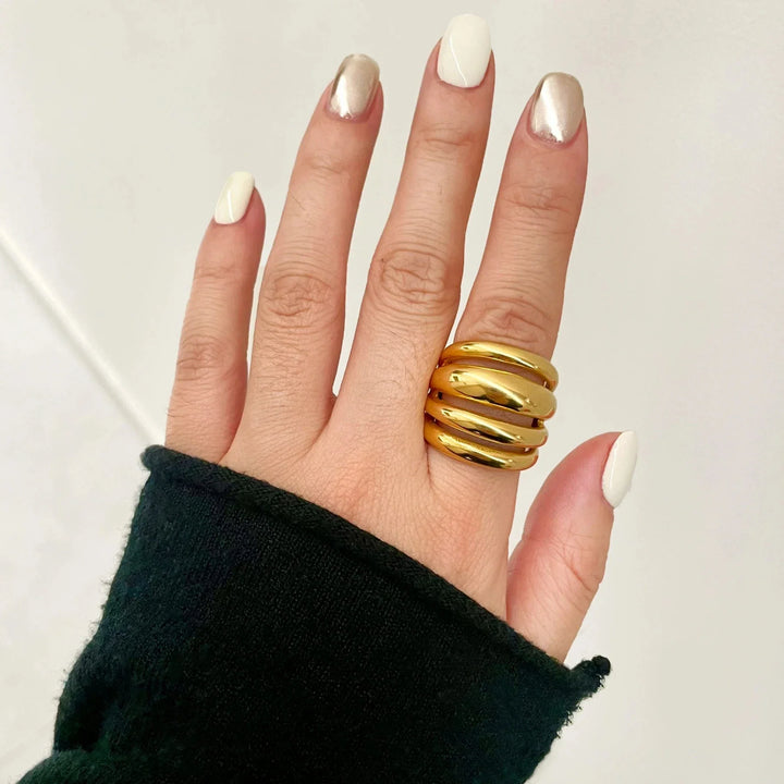 Gill Layered Band Statement Ring