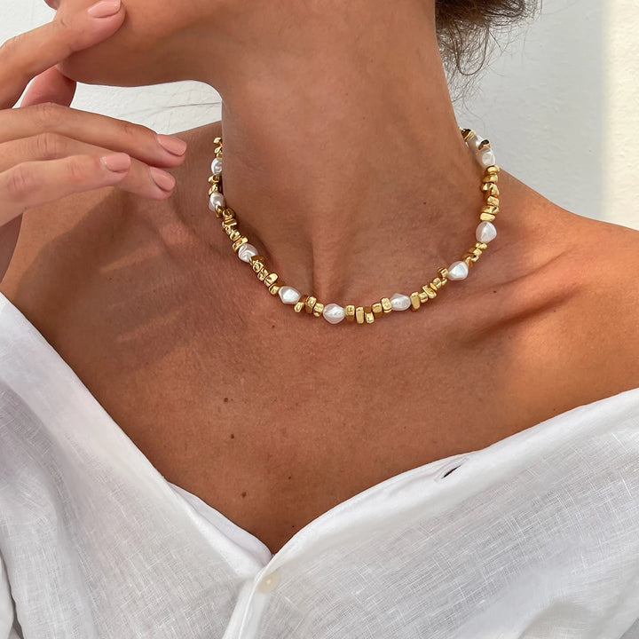 Velmira Pearl Beaded Choker Necklace