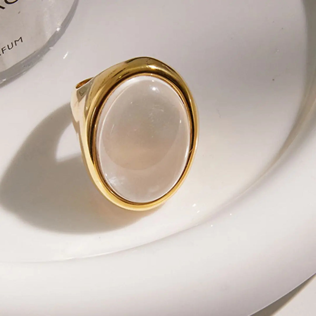 Lunara Clear Oval Crystal Ring