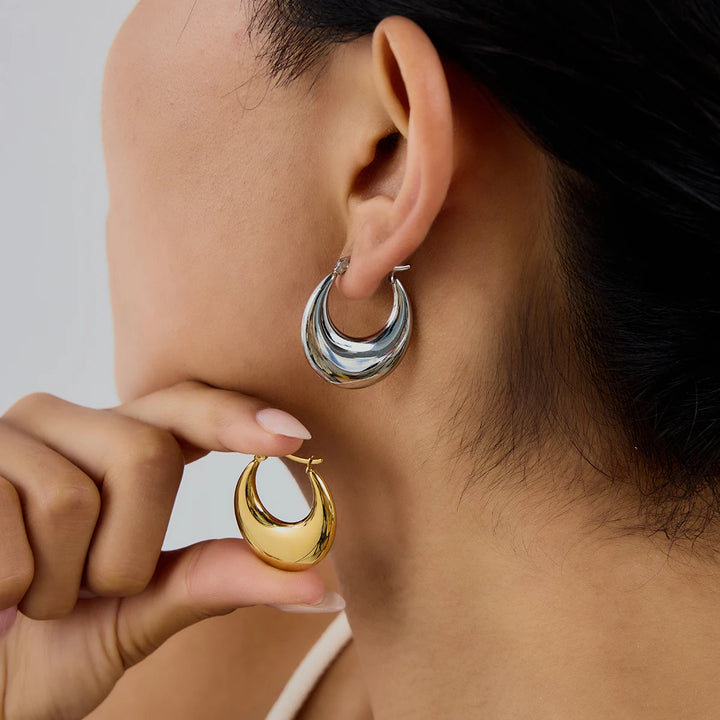 Orlina Drop Hoop Earrings