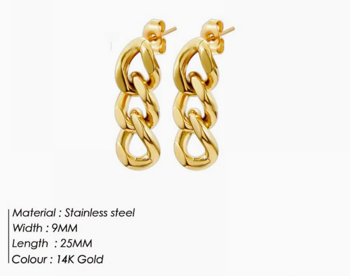 Nixi Twisted Chain Drop Earrings