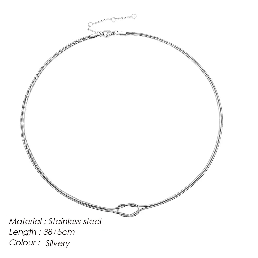 Asiya Minimal Knot Chain Necklace