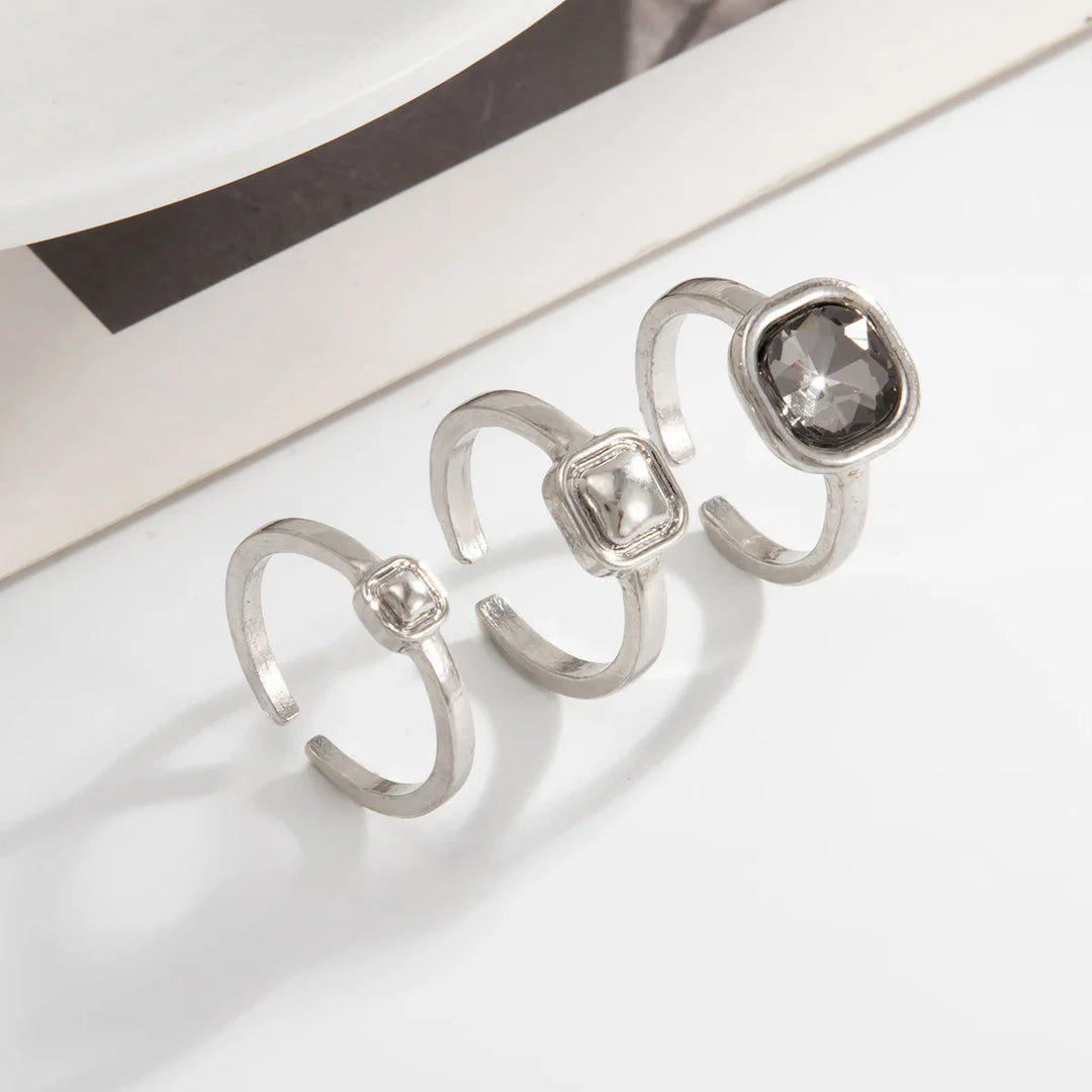 Selvia Grey Crystal Rings
