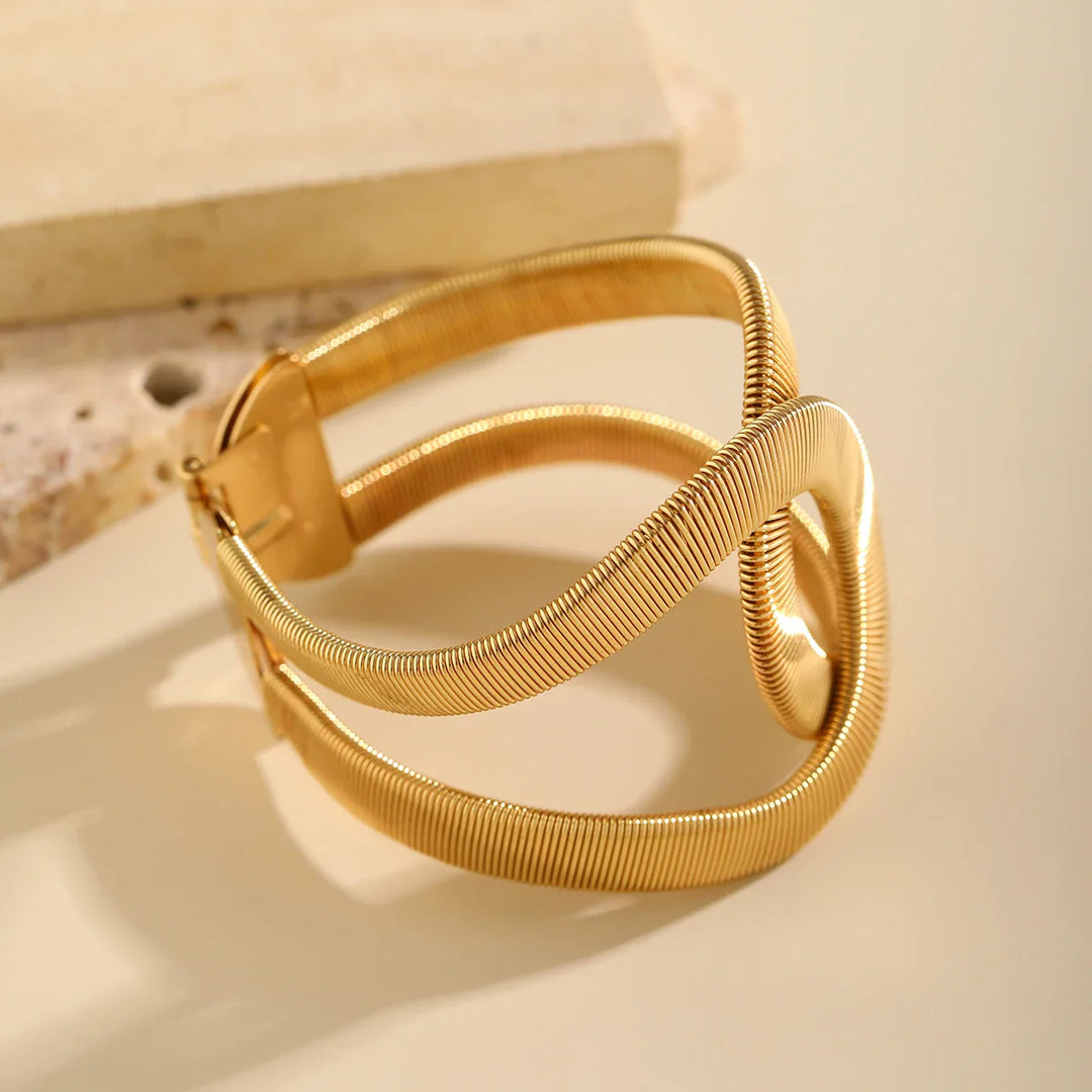 Trey Sculpted Link Cuff Bracelet