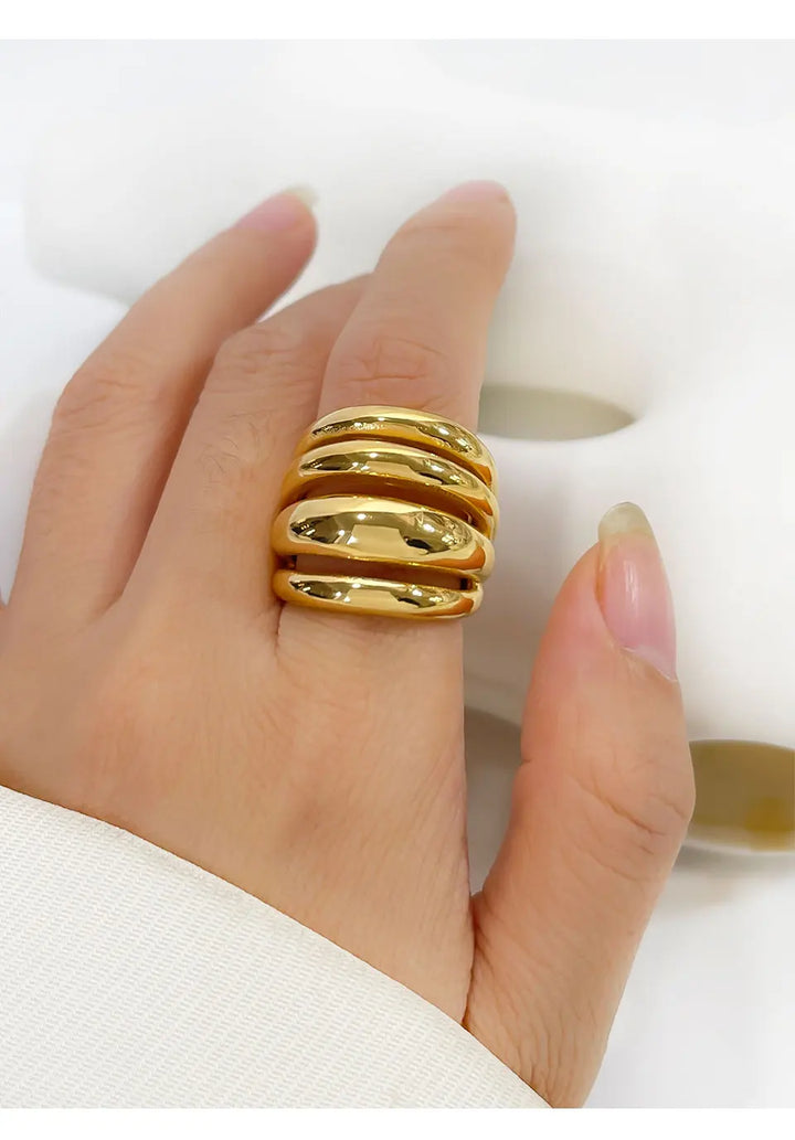 Gill Layered Band Statement Ring