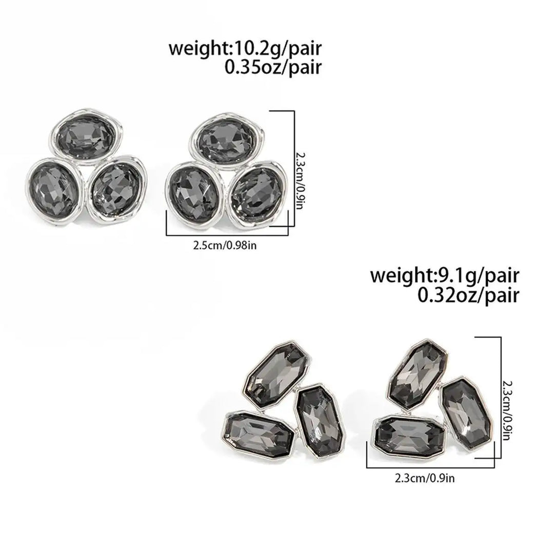 Averra Triple Crystal Stud Earrings
