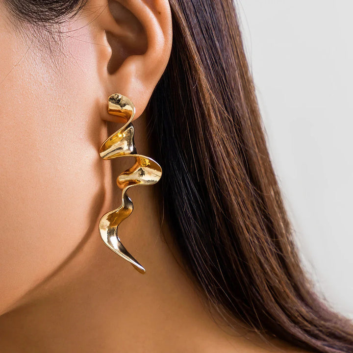 Giles Sculpted Drop Statement Earrings