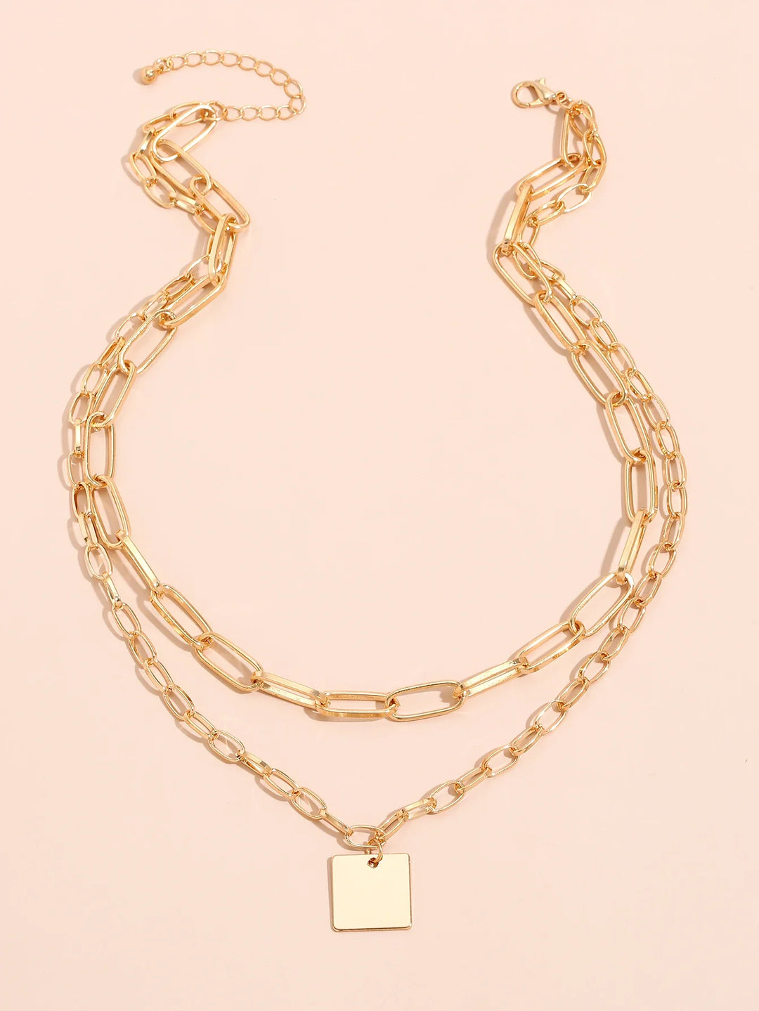 Duncan Layered Square Pendant Necklace