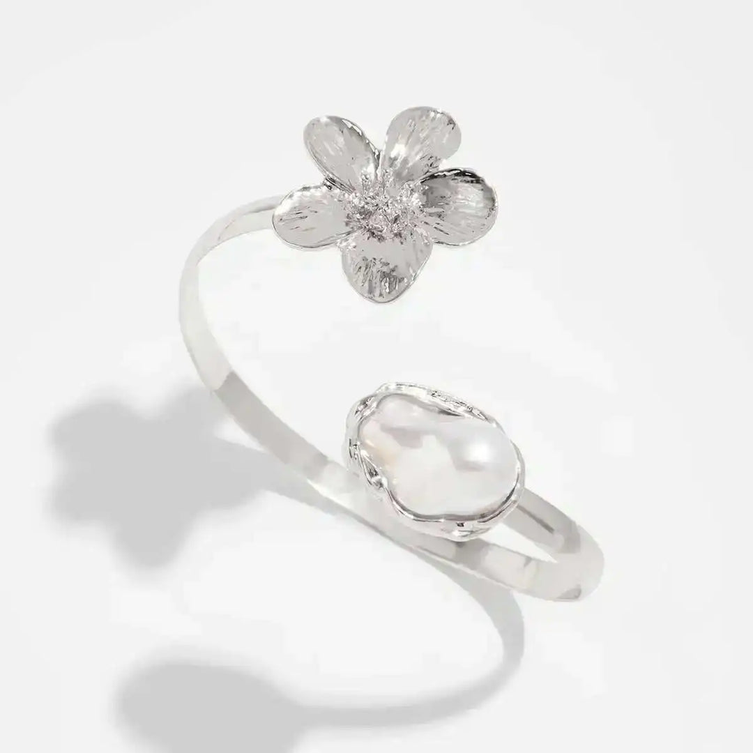 Levy Floral Pearl Arm Cuff Bracelet
