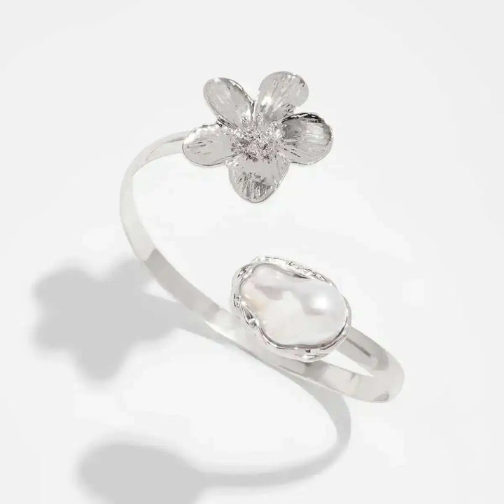 Levy Floral Pearl Arm Cuff Bracelet