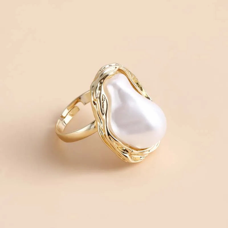Aria Open Adjustable Pearl Ring