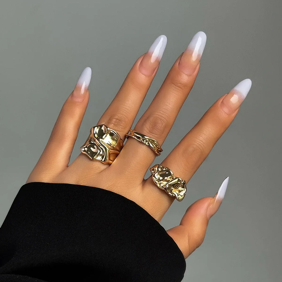 Sora Chunky Geometric Adjustable Ring Set