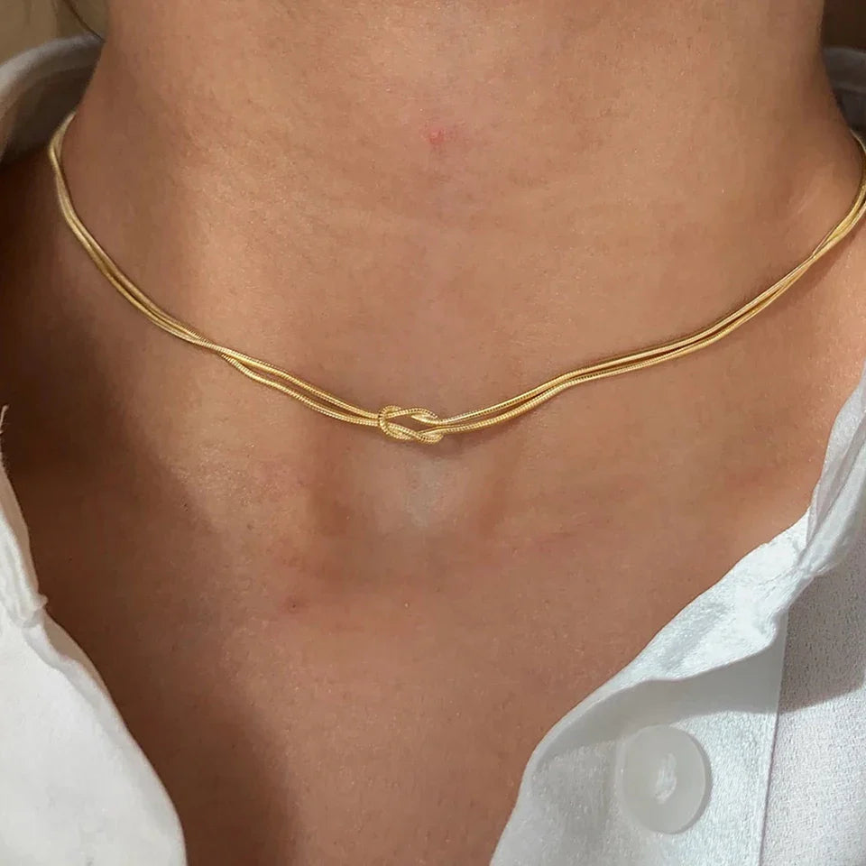 Asiya Minimal Knot Chain Necklace