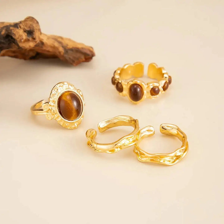 Arvella Tiger Eye Ring Set