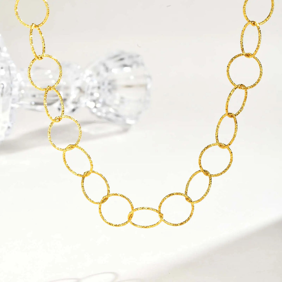 Aurelia Circle Link Necklace Bracelet Set
