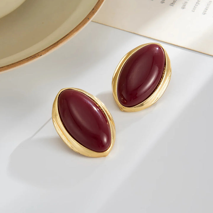 Velora Oval Stud Earrings