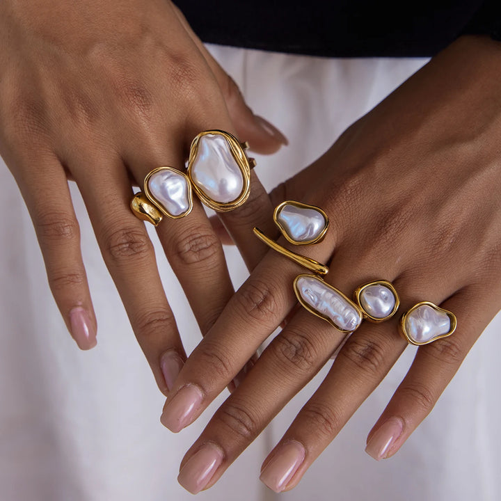 Barlina Pearl Stack Rings