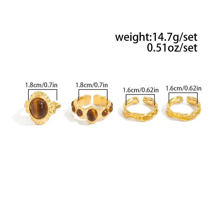 Arvella Tiger Eye Ring Set