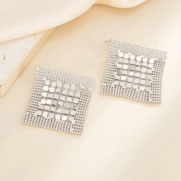 Aurelia Geometric Mesh Statement Earrings