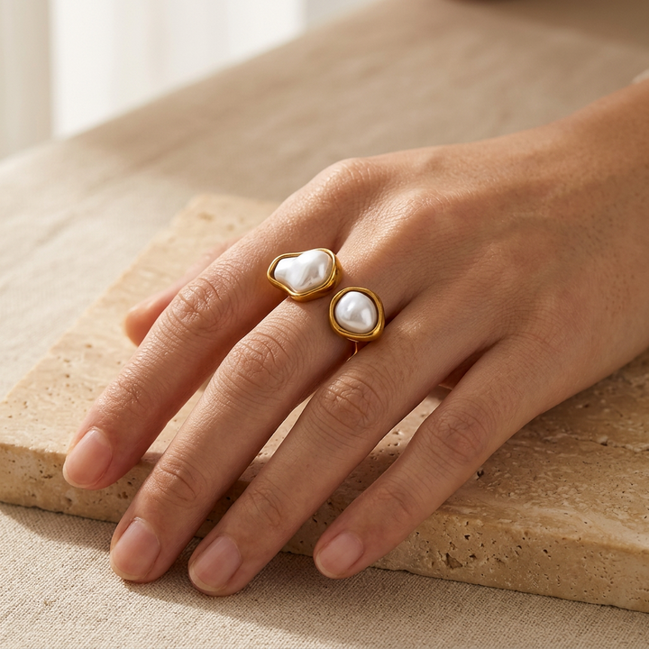 Velora Dual Pearl Ring