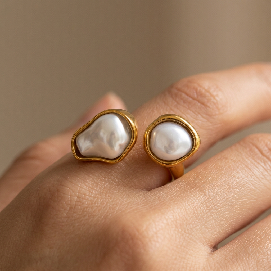 Velora Dual Pearl Ring